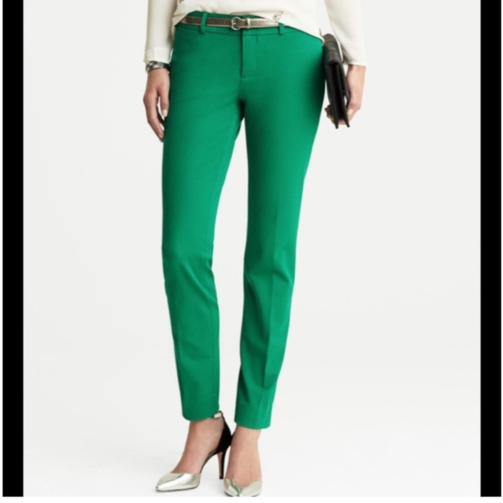 Banana Republic Green Straight Leg Tailored Pants